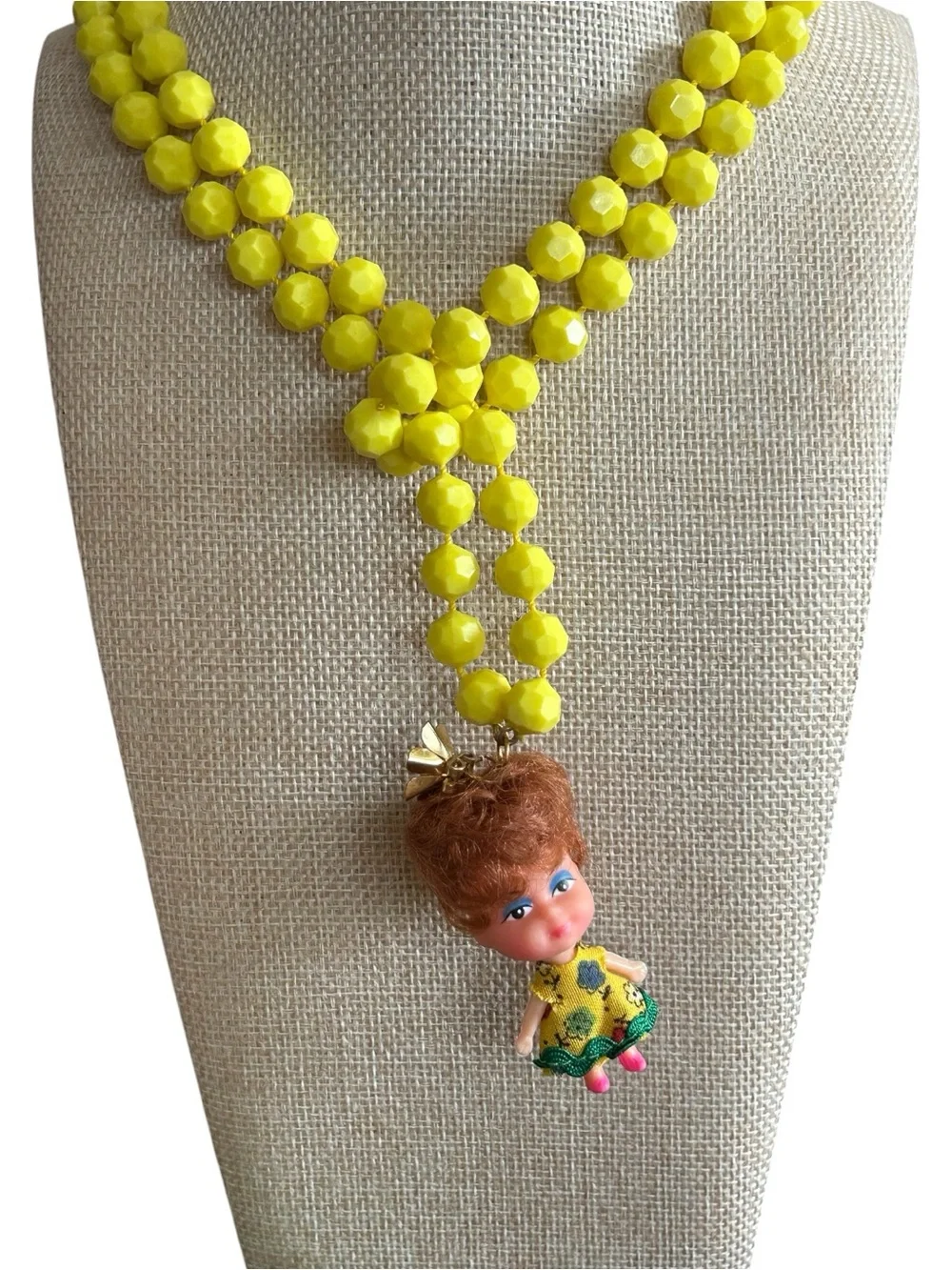 Vintage Deadstock Kiddle Clone Doll Assemblage Necklace.  One of a Kind